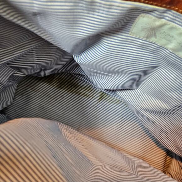 Noonday Collection Leather Zip Top Shoulder Bag Purse Cognac Brown Tote - Picture 11 of 16